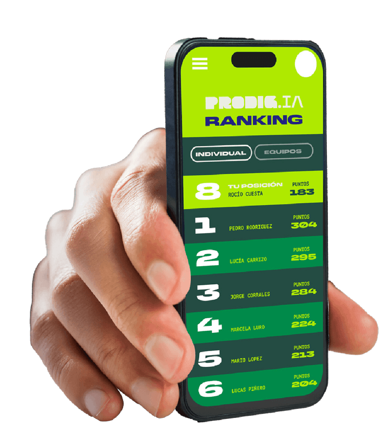 Mockup del ranking en celular